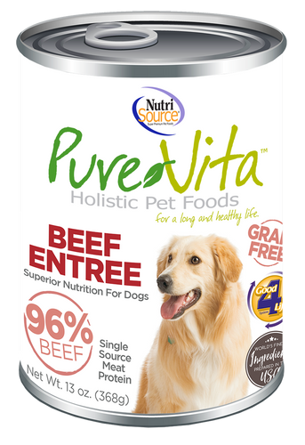 Nutrisource PureVita Grain Free Real Beef Entree Canned Dog Food